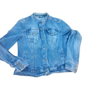 A.N.A a new approach spring summer jean jacket blue jean button up  Large